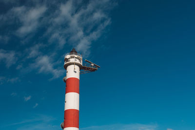 Low angle view of lighthouse against sky