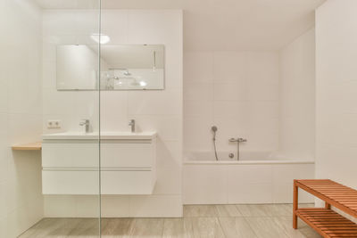Interior of lavish bathroom