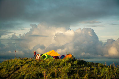 Scenic view of land against sky