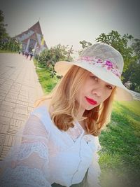 Portrait of woman in hat