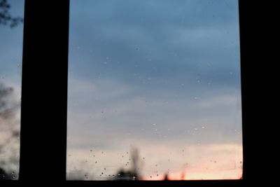 Close-up of wet window in rainy season