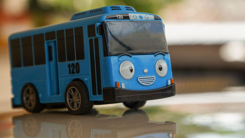 Close-up of toy car