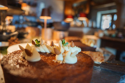 Close-up of cupcakes on table