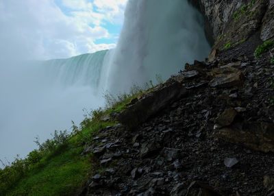 Scenic view of waterfall