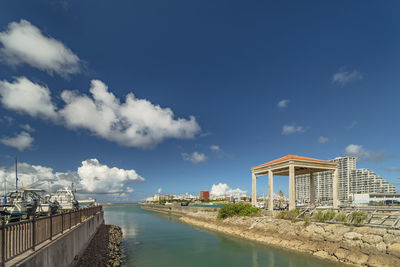 Hamakawa fishing port and fisherina district in the vicinity of the american village in okinawa.