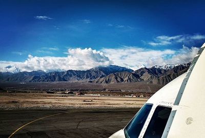 Scenic view of mountains against sky