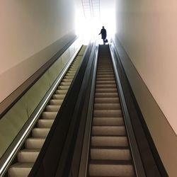 Low angle view of man on steps