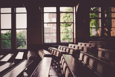 Empty chairs in room