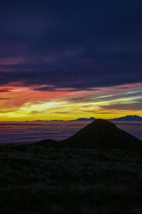 Scenic view of dramatic sky over land
