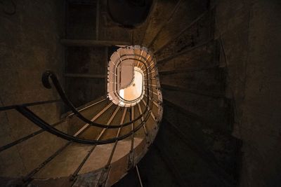 Low angle view of spiral staircase