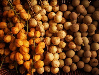 Directly above view of fruits in basket