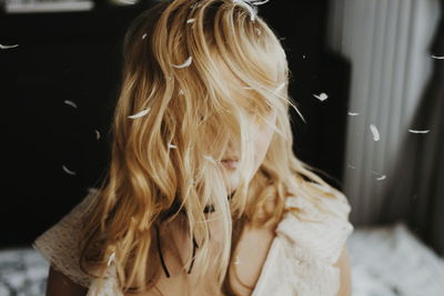 Close-up of young woman