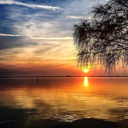 Scenic view of sunset over sea