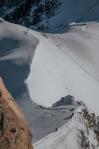 Scenic view of snow covered land