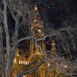 Low angle view of illuminated lamp post at night