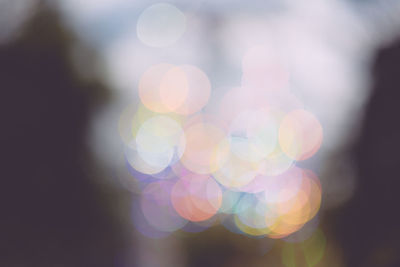 Close-up of illuminated blurred lights