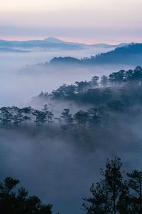 Scenic view of landscape against sky during sunset