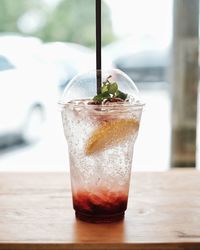 Close-up of drink on table