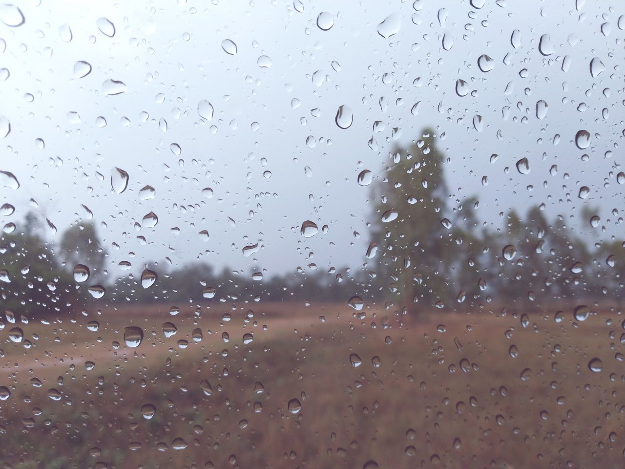 RAINDROPS ON GLASS WINDOW