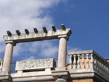 Low angle view of historical building against sky