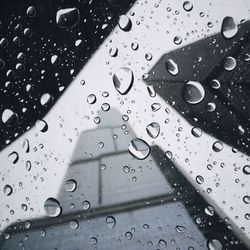 Close-up of water drops on glass