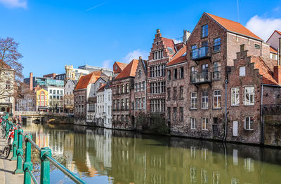 Reflection of buildings in city