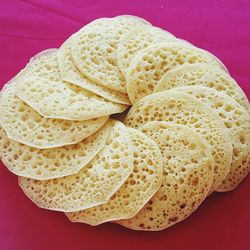 Close-up view of bread on table