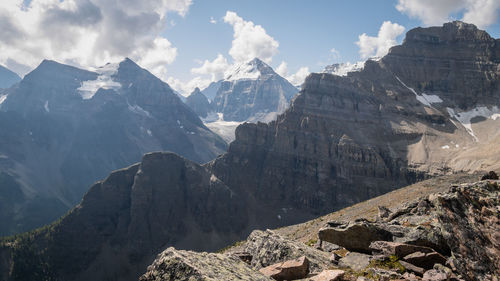 Scenic view of mountains against sky
