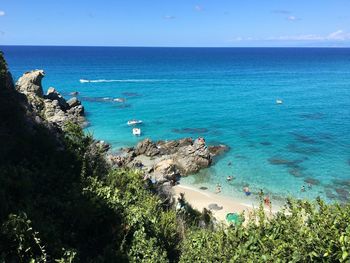 High angle view of sea against sky