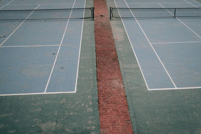 High angle view of basketball court