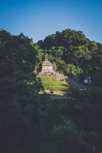 View of temple against clear sky