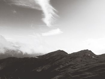 Low angle view of mountains against sky