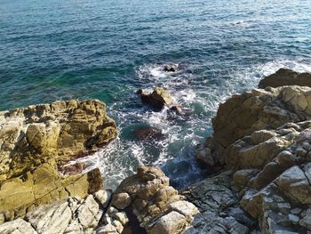 Rocks in sea