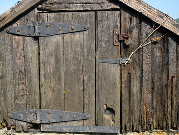 View of old wooden door