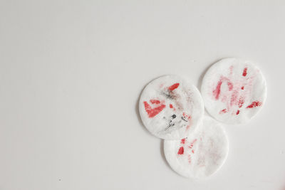 High angle view of food on white background