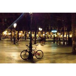 Cars parked at night