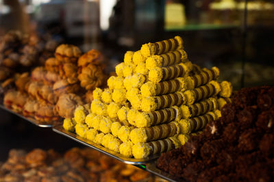 Close-up of fresh vegetables for sale at market stall