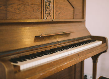 Close-up of piano keys