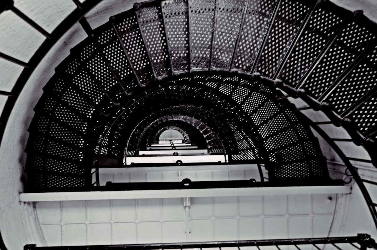 HIGH ANGLE VIEW OF SPIRAL STAIRCASE