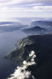 Aerial view of townscape against sky
