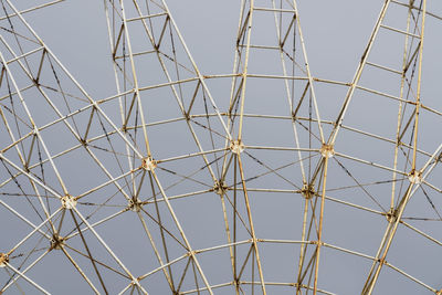 Low angle view of metallic structure against sky