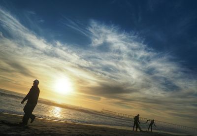 Scenic view of sea at sunset