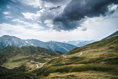 Scenic view of mountains against sky