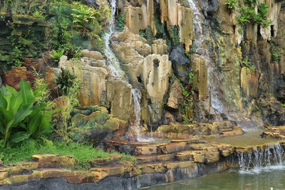 Scenic view of waterfall