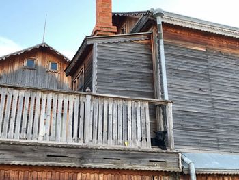 Low angle view of old building against sky