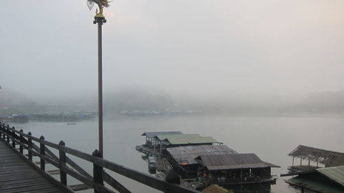 Scenic view of sea during winter against sky