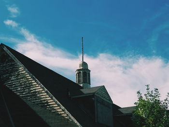 Low angle view of modern building against sky