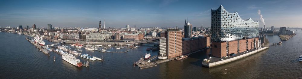 Panoramic view of buildings at waterfront