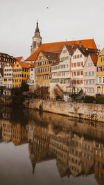 Reflection of buildings in city