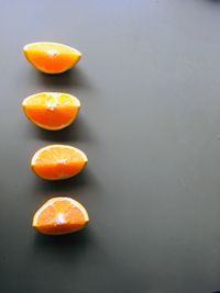 High angle view of orange on table
